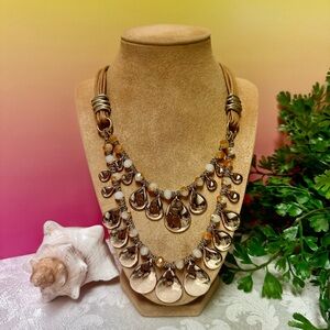 Rose gold charms necklace